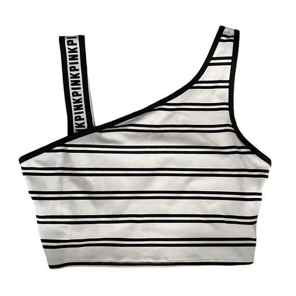 Victoria’s Secret PINK Ultimate Logo Strap Striped Sports Crop Bra - Picture 4 of 9